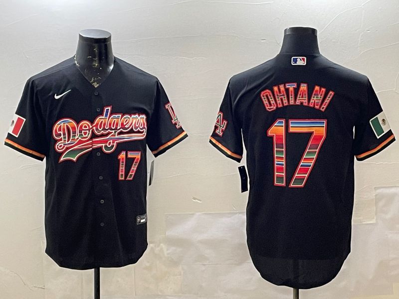 Men Los Angeles Dodgers #17 Ohtani Black Game 2025 Nike MLB Jersey style 226